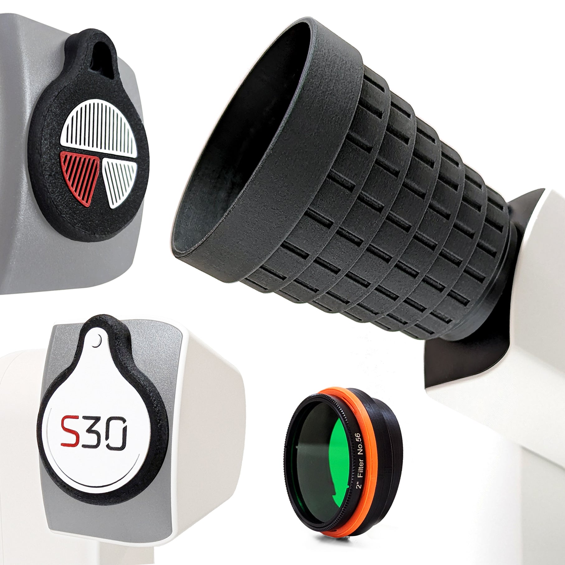 ZWO Seestar S50 Accessory Kit: Dew Shield, Magnet Filter Adapter, Lens Cap, & Bahtinov Mask – 3D Printed USA