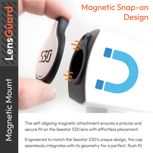 LensGûard - Magnetic Dust Cover for Seestar S30 | Microfiber Lens Cap Protection
