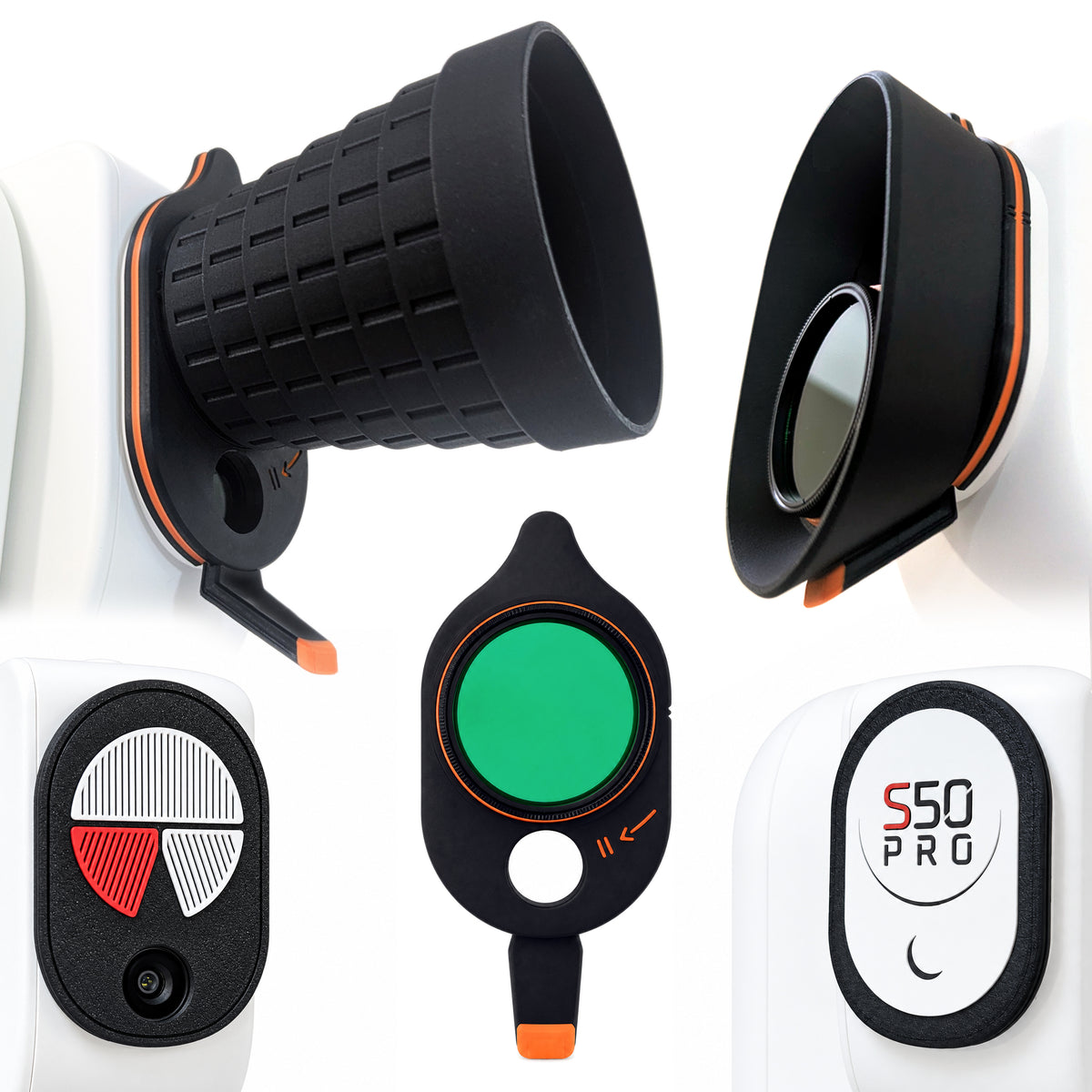 ProKit 4 for Seestar S50 PRO Telescope: Bahtinov Mask, LensGuard, Dewiew Dew Shield, 2" Filter Holder