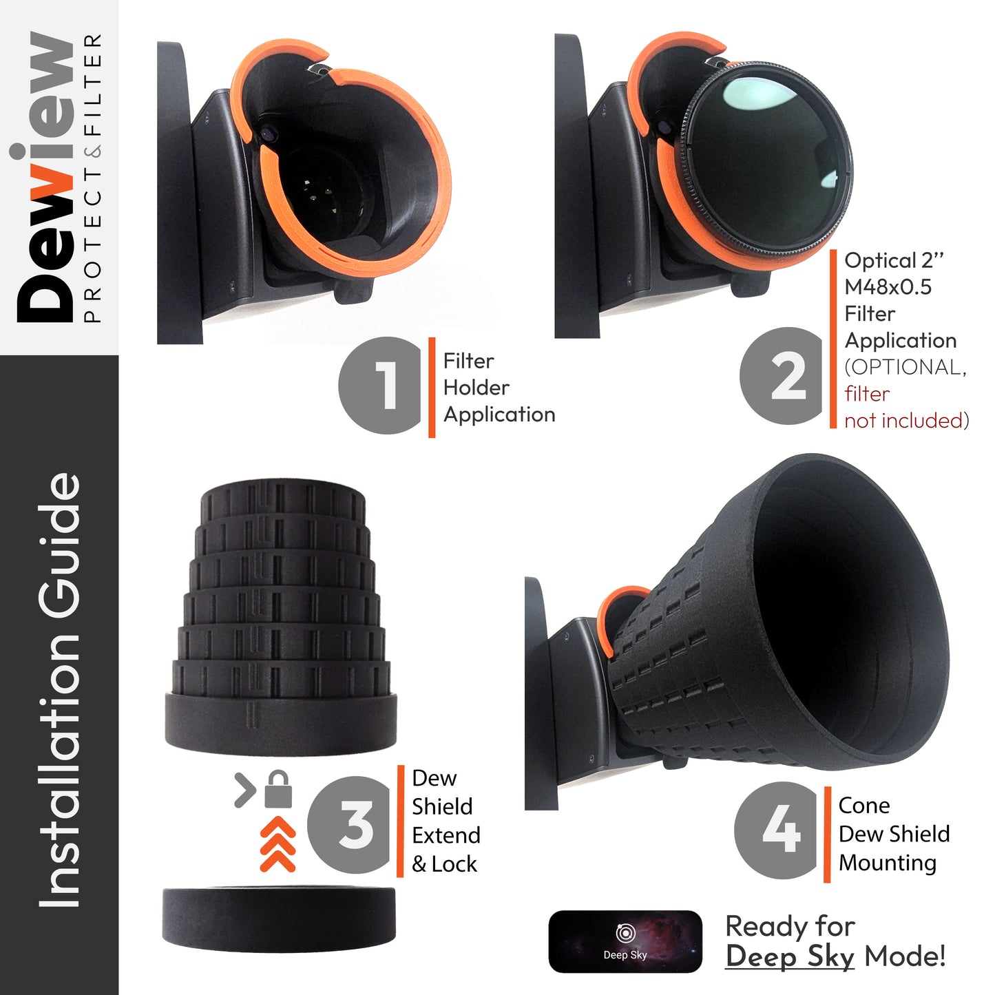 ProKit 4 for DWARF Mini Telescope: Bahtinov Mask, LensGuard, Dewiew Dew Shield, 2" Filter Holder