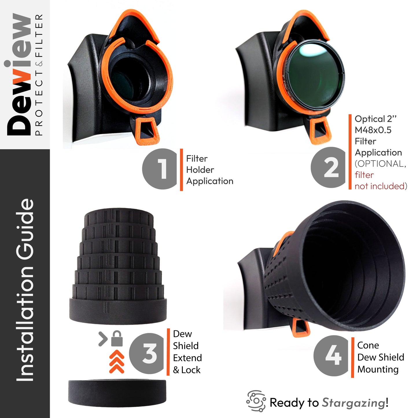 DeWiew Protect & Filter - Collapsible Dew Shield & Optical Filter Holder for Seestar S30 PRO