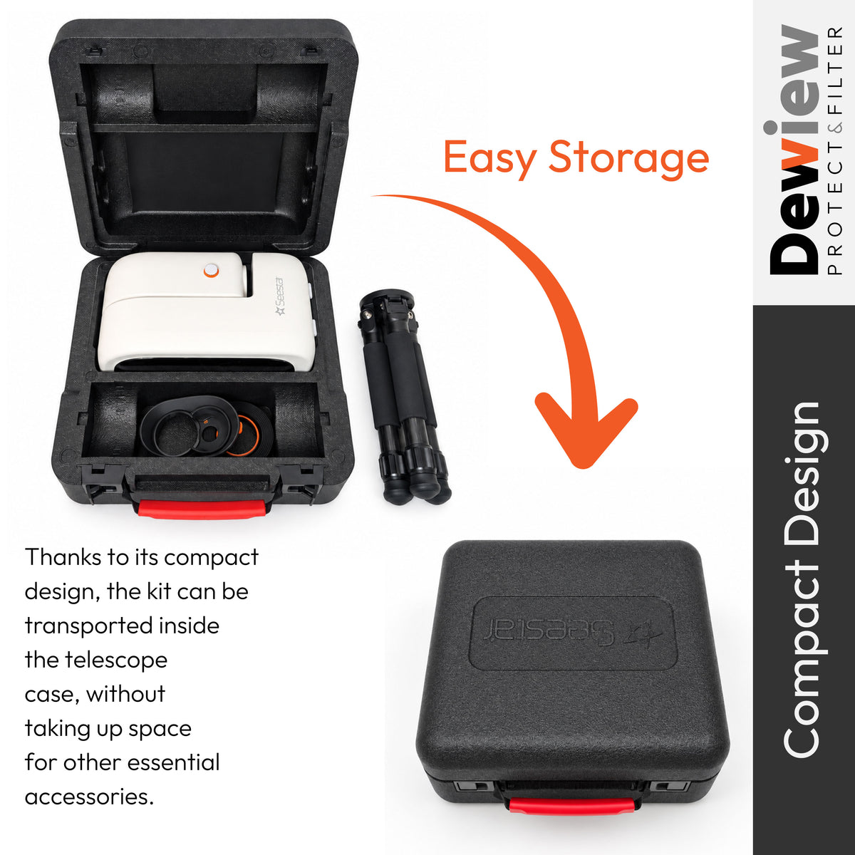 DeWiew Protect & Filter – Double Dew Shield System & Filter Holder for Seestar S50 PRO
