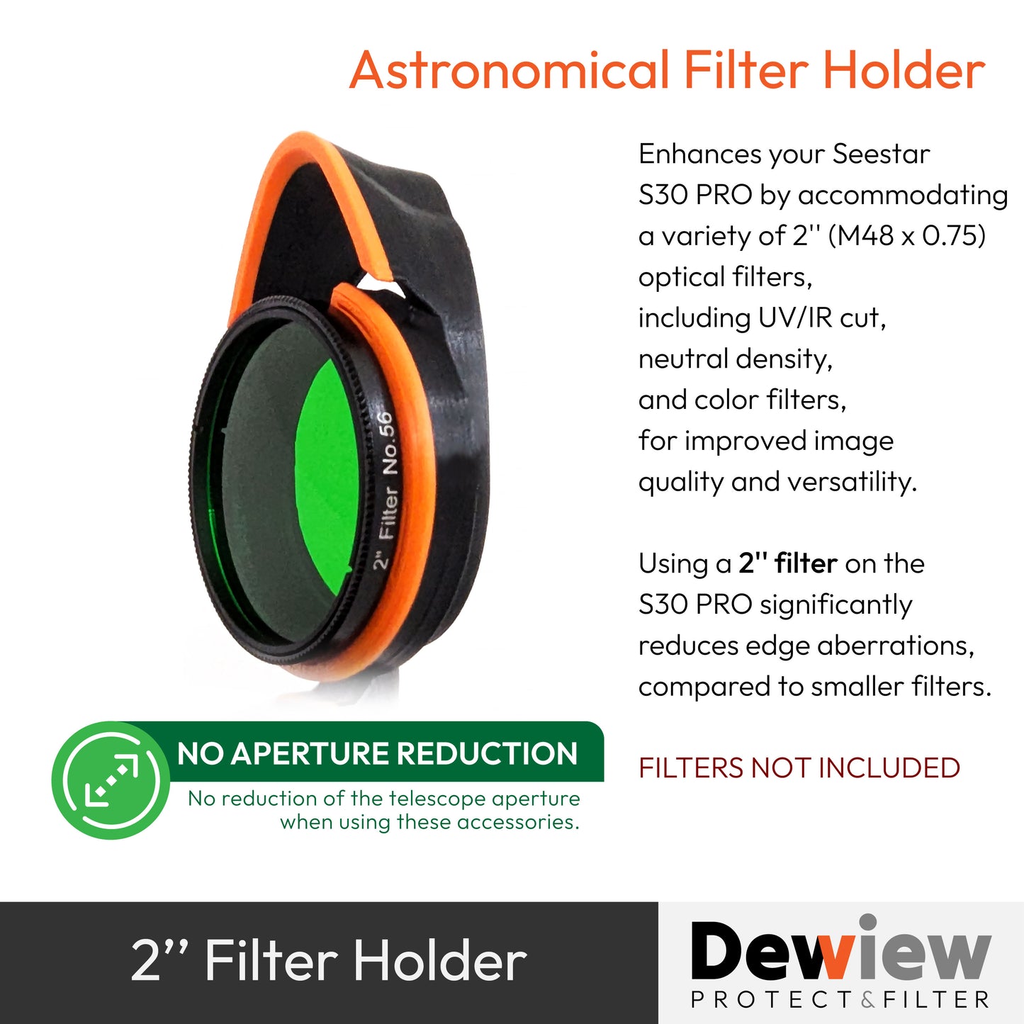 DeWiew Protect & Filter - Collapsible Dew Shield & Optical Filter Holder for Seestar S30 PRO