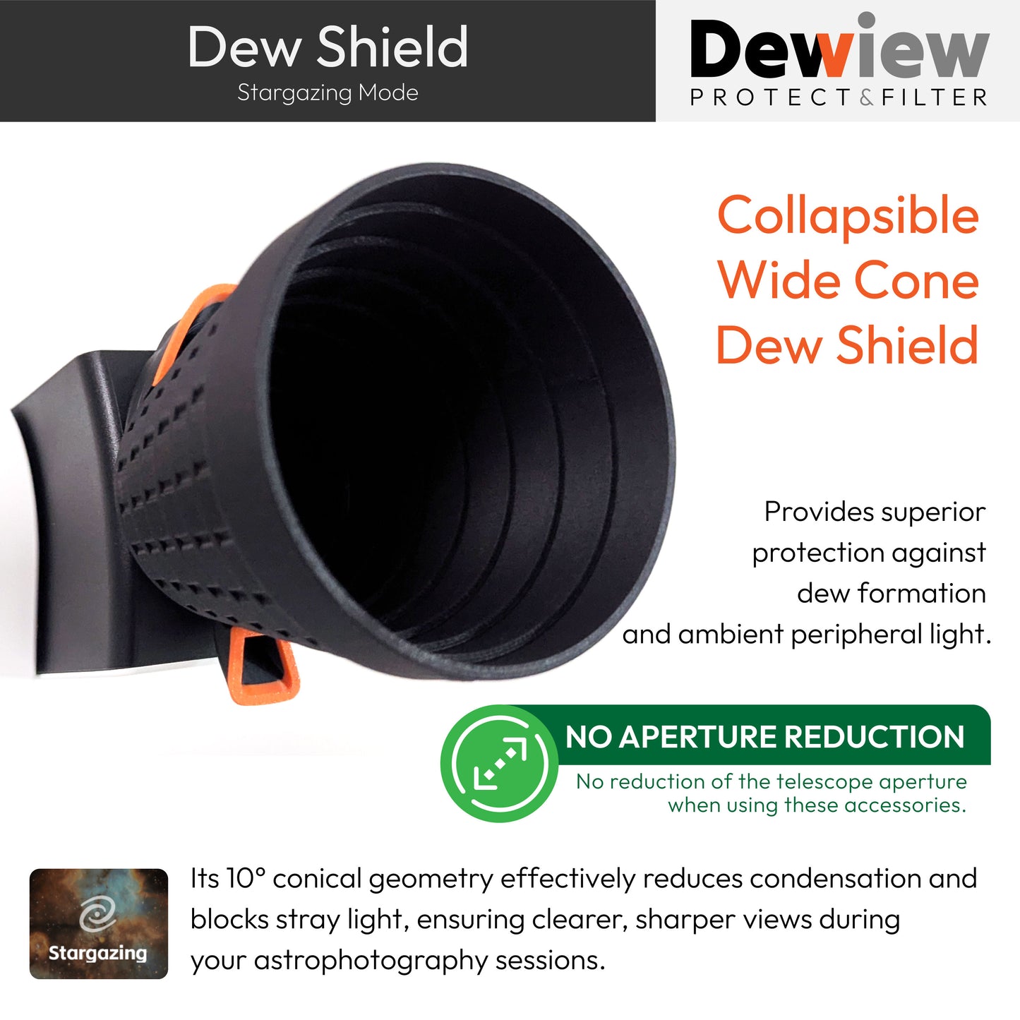 DeWiew Protect & Filter - Collapsible Dew Shield & Optical Filter Holder for Seestar S30 PRO
