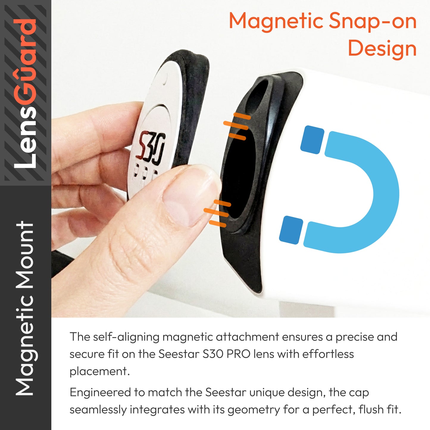LensGûard - Magnetic Dust Cover for Seestar S30 PRO | Microfiber Lens Cap Protection