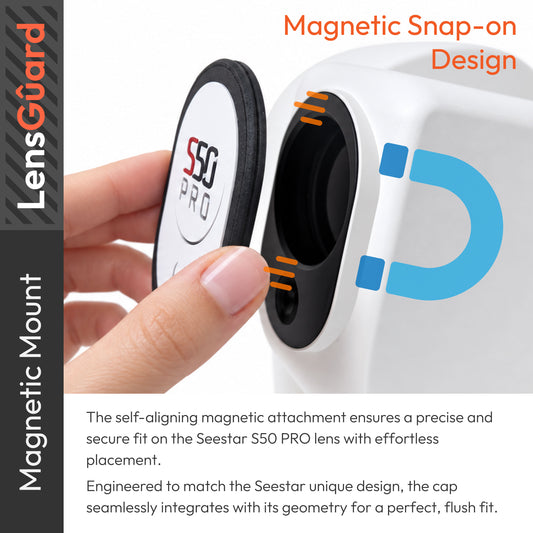 LensGûard - Magnetic Dust Cover for Seestar S50 PRO | Microfiber Lens Cap Protection