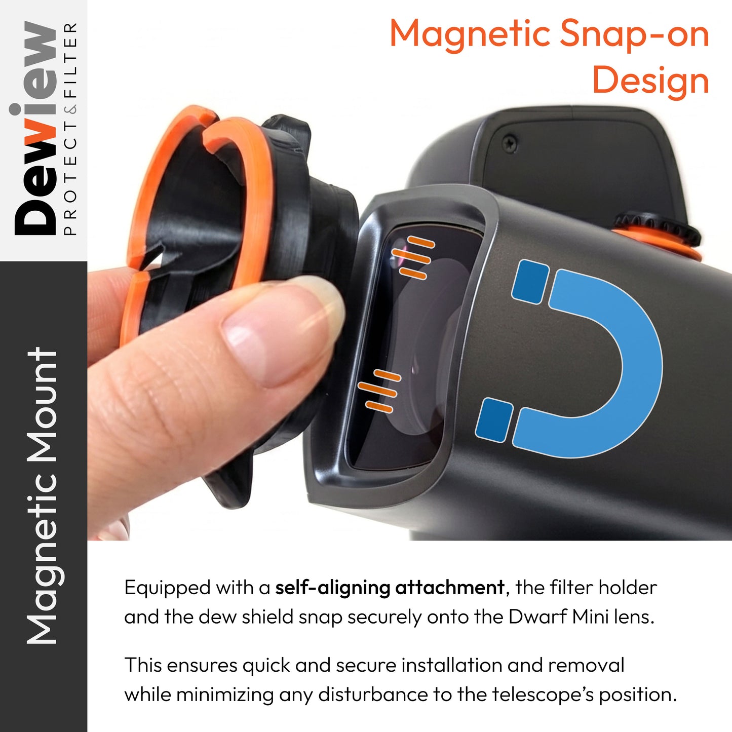 DeWiew Protect & Filter - Collapsible Dew Shield & Optical Filter Holder for DWARF Mini