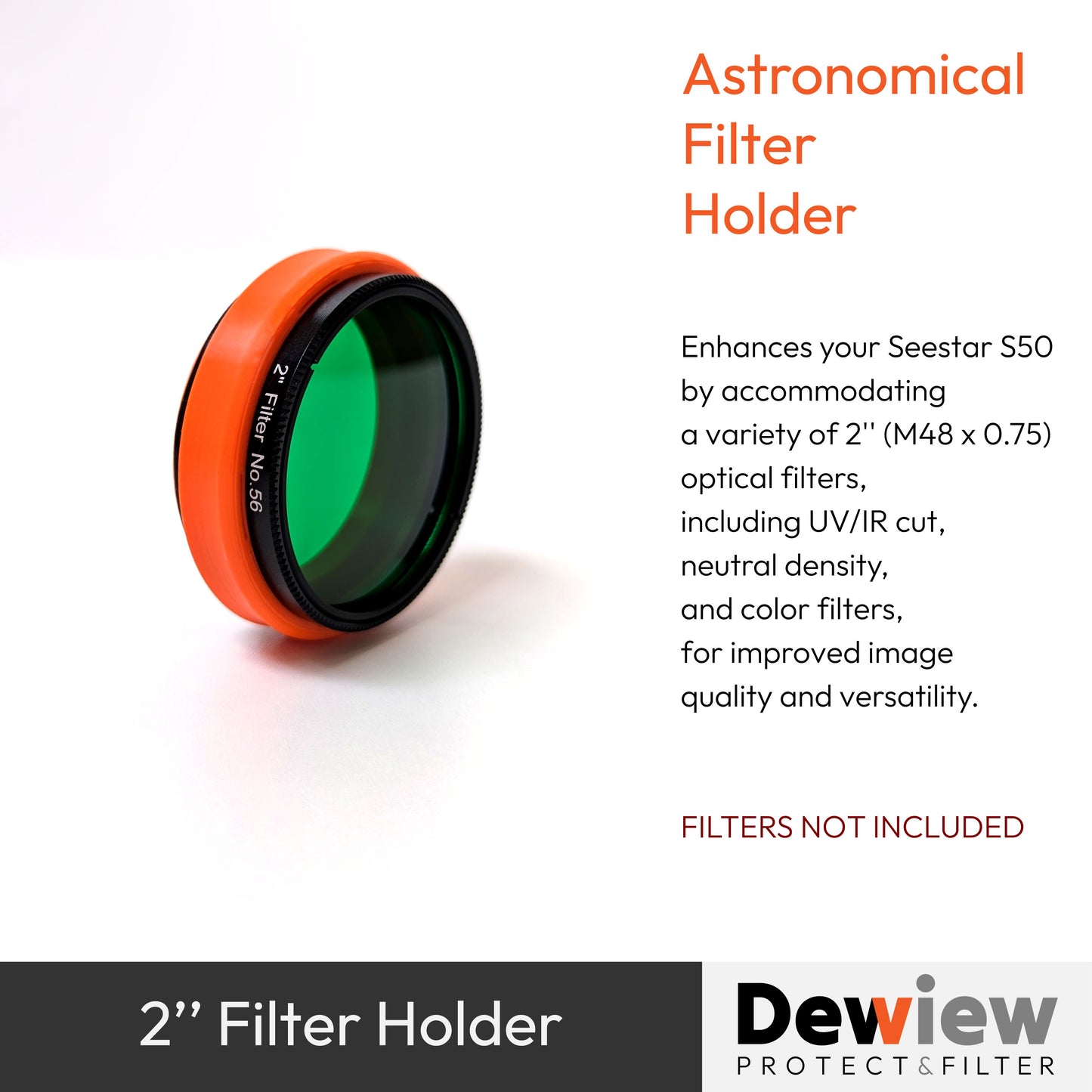 2-inch Astronomical Filter Holder for Seestar S50, with UV/IR cut filter