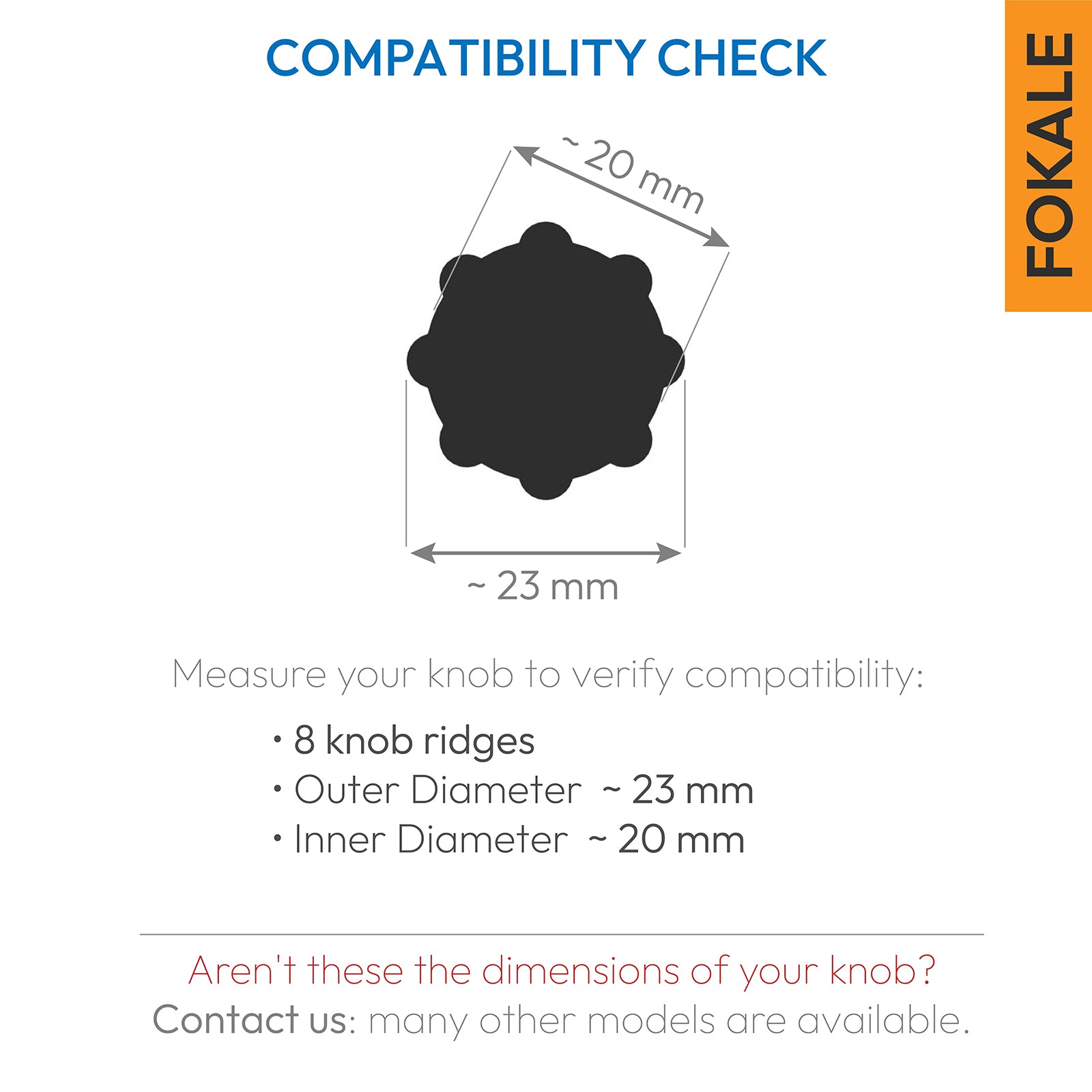 Compatibility check for focus knob lever with 8-teeth knob design