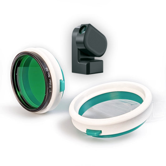 Optical Filter Adapter Set for ZWO Seestar S50 with Filter and Telescope View