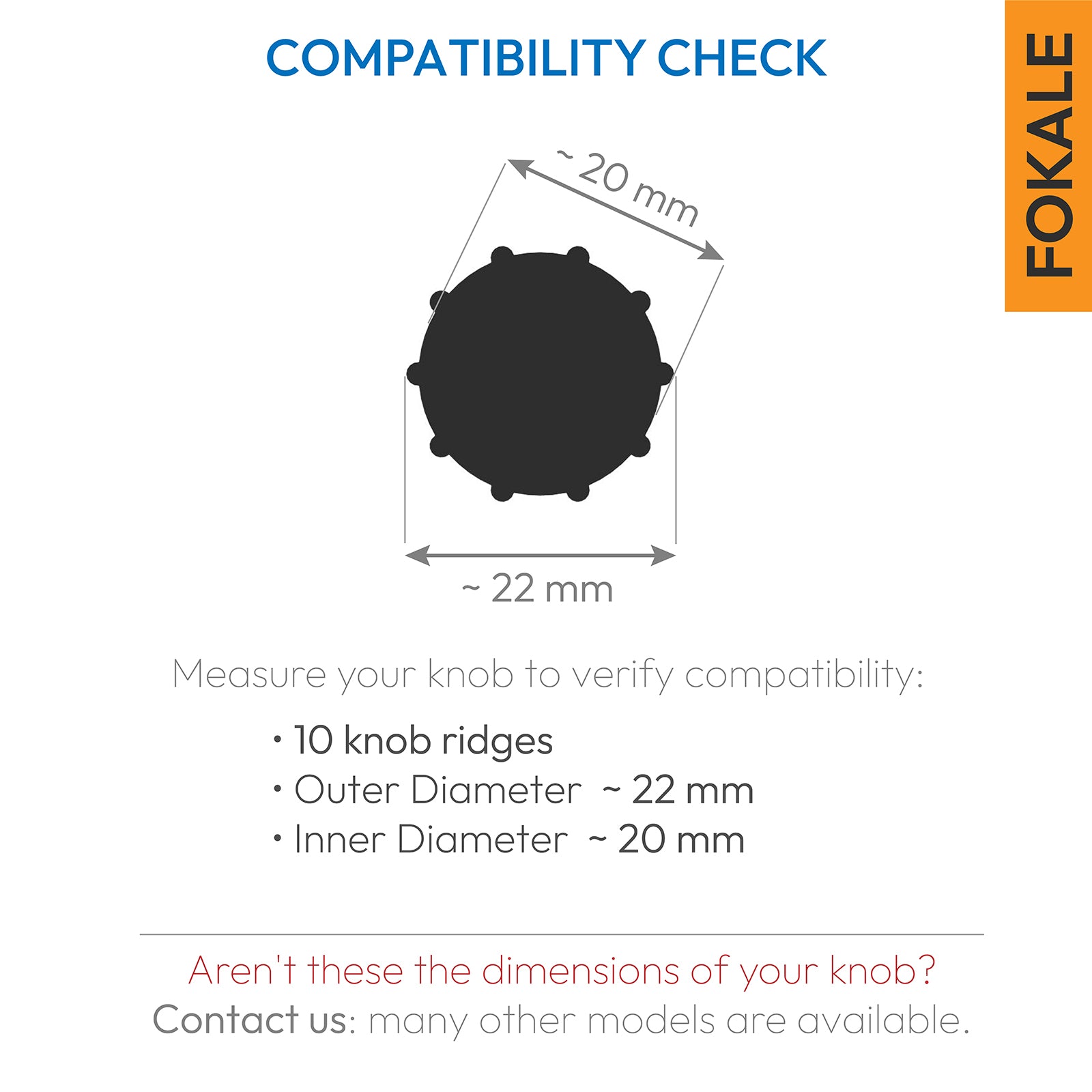 Compatibility check for focus knob lever with 10 teeth knob